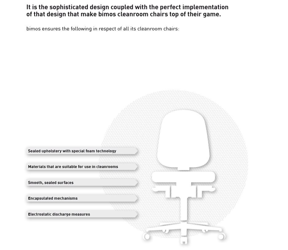 Info  fields of competence workingchairs cleanroom of bimos